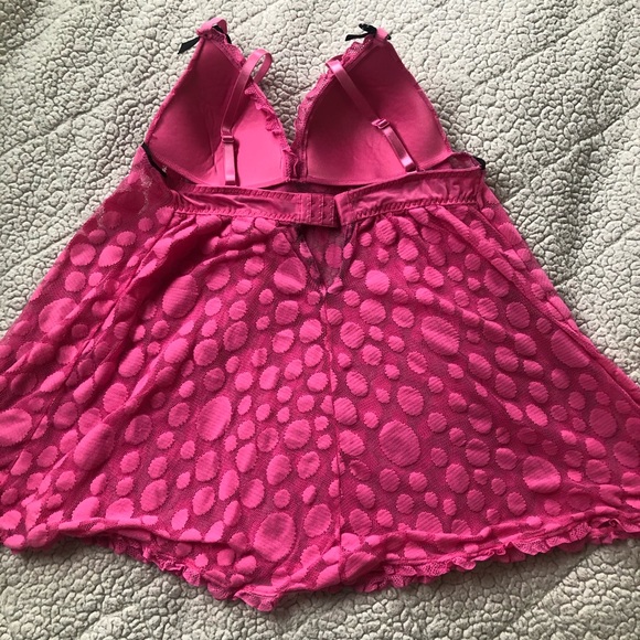 Pink Polka Dot Negligee and Panty Set NWOT - Picture 5 of 9